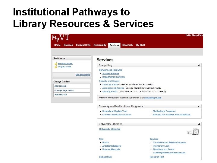 Institutional Pathways to Library Resources & Services 