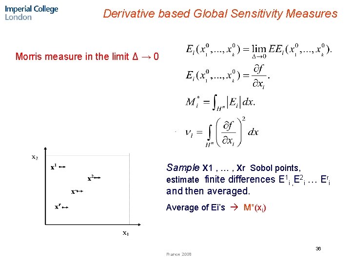 Derivative based Global Sensitivity Measures Morris measure in the limit Δ → 0 Sample