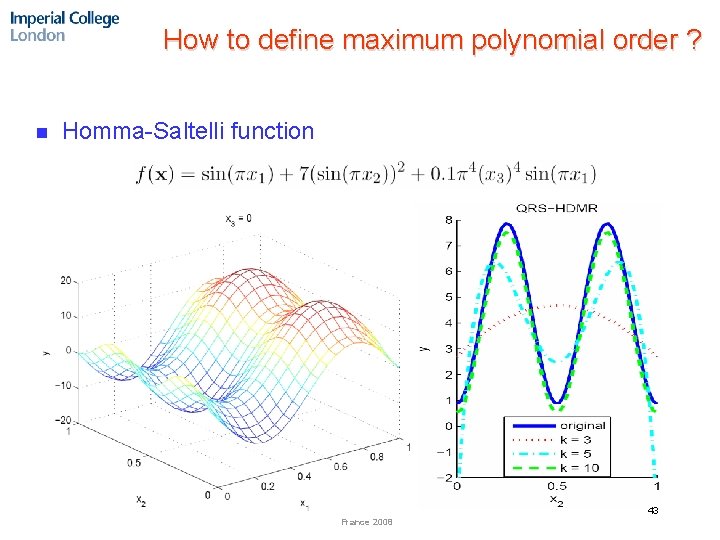 How to define maximum polynomial order ? n Homma-Saltelli function 43 France 2008 