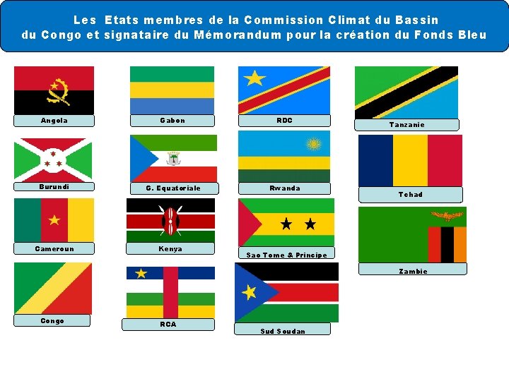  Les Etats membres de la Commission Climat du Bassin du Congo et signataire