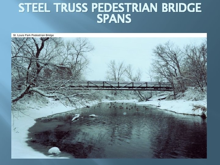 STEEL TRUSS PEDESTRIAN BRIDGE SPANS 