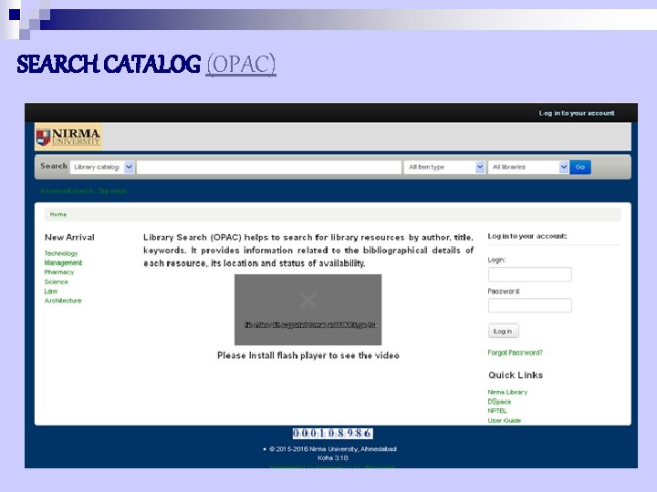 SEARCH CATALOG (OPAC) 