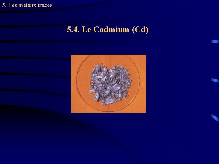 5. Les métaux traces 5. 4. Le Cadmium (Cd) 