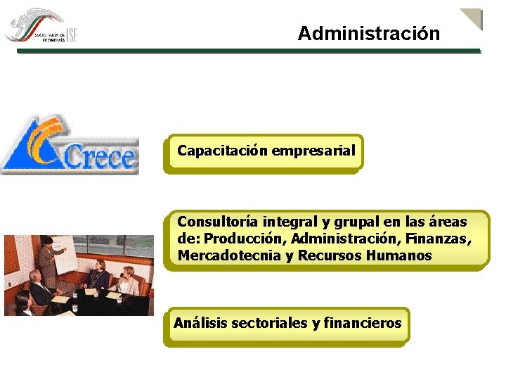 Administración CETRO Capacitación empresarial Consultoría integral y grupal en las áreas de: Producción, Administración,