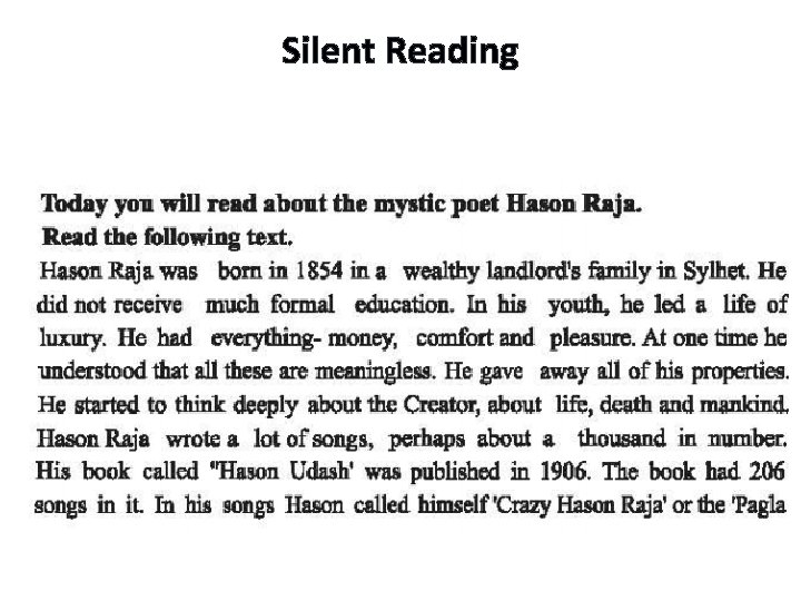 Silent Reading Silent Reading