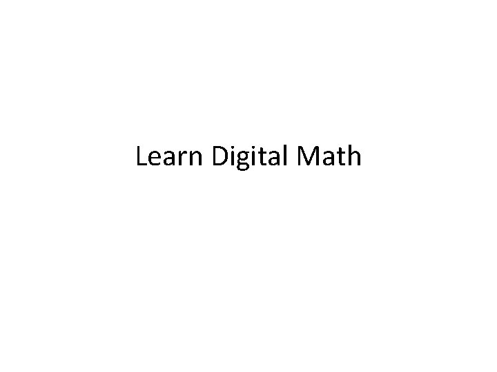 Learn Digital Math 