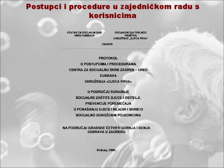 Postupci i procedure u zajedničkom radu s korisnicima 