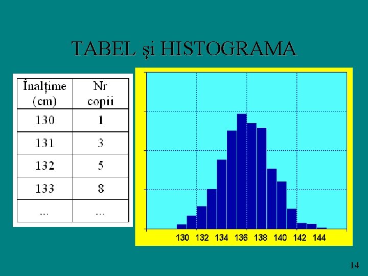 TABEL şi HISTOGRAMA 14 