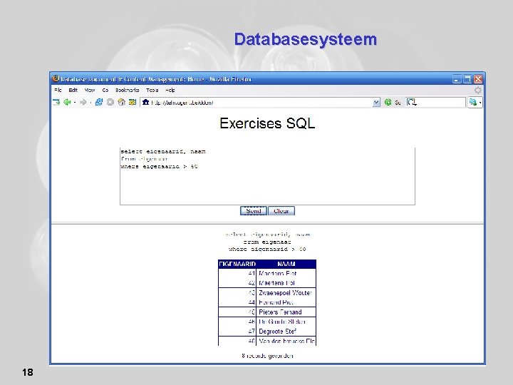 Databasesysteem 18 