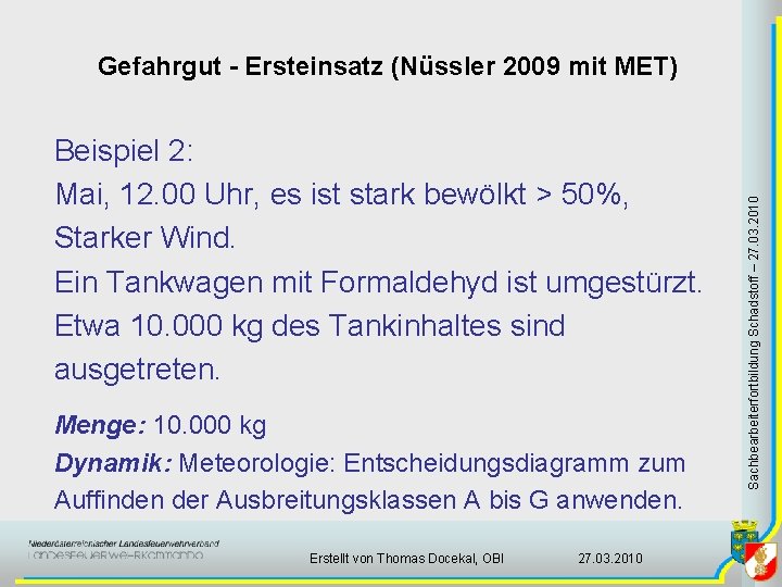 Beispiel 2: Mai, 12. 00 Uhr, es ist stark bewölkt > 50%, Starker Wind.