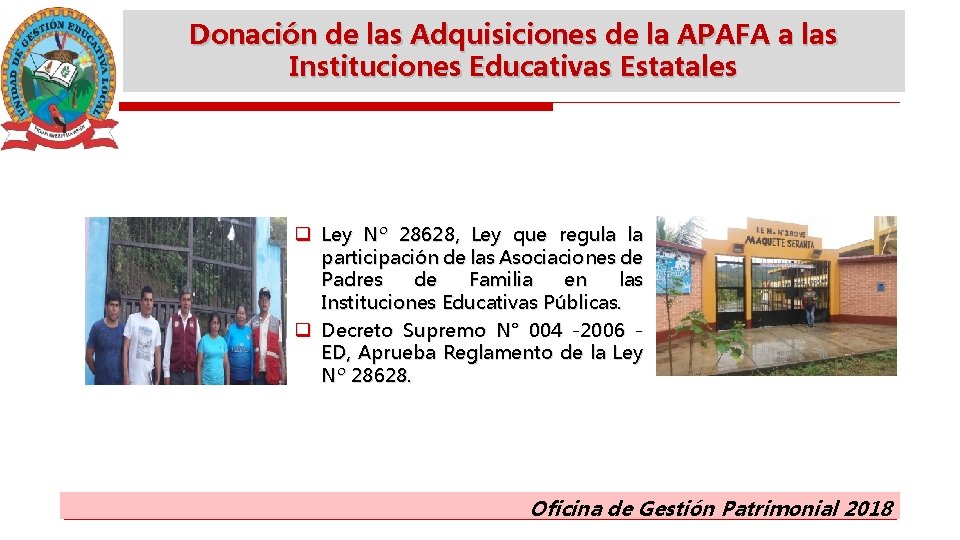 Donación de las Adquisiciones de la APAFA a las Instituciones Educativas Estatales q Ley