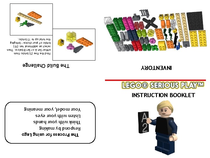 The Process for using Lego Respond by making Think with your hands Listen with