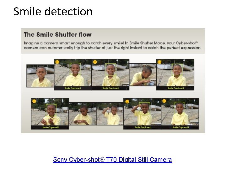 Smile detection Sony Cyber-shot® T 70 Digital Still Camera 