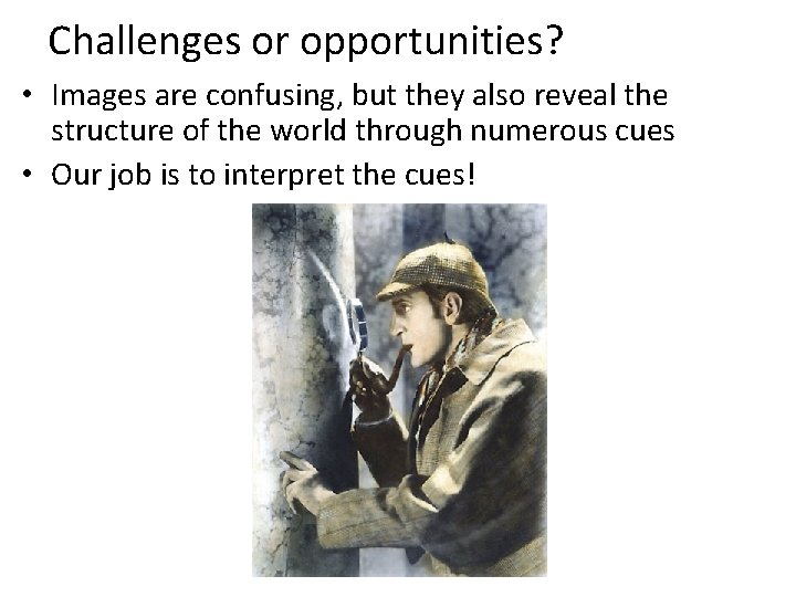 Challenges or opportunities? • Images are confusing, but they also reveal the structure of