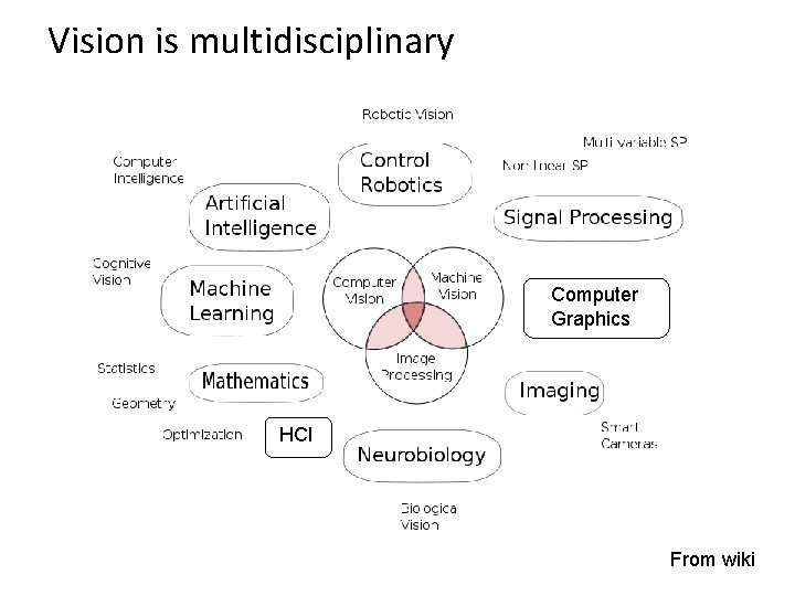 Vision is multidisciplinary Computer Graphics HCI From wiki 