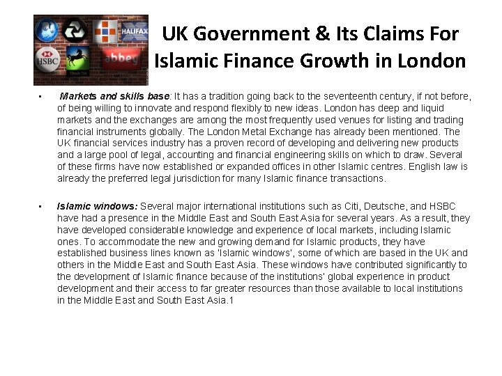 UK Government & Its Claims For Islamic Finance Growth in London • Markets and