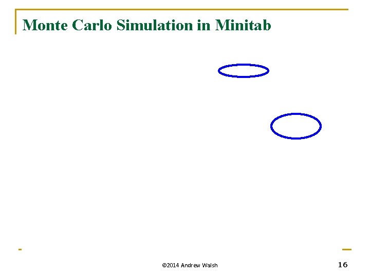 Monte Carlo Simulation in Minitab © 2014 Andrew Walsh 16 