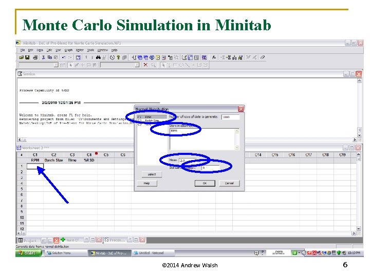 Homework 8 Monte Carlo Simulation using Minitab 2014