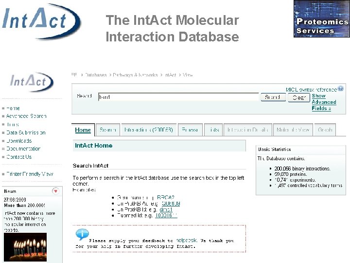 The Int. Act Molecular Interaction Database 