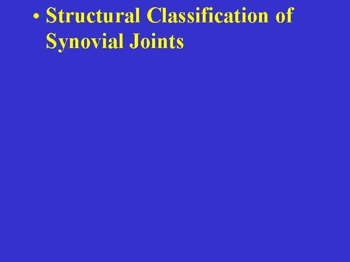  • Structural Classification of Synovial Joints 