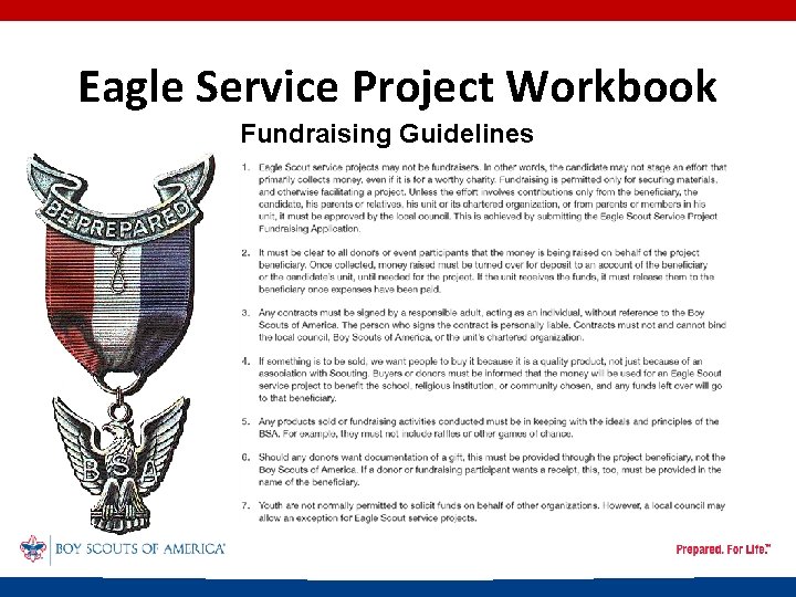 Eagle Service Project Workbook Fundraising Guidelines 