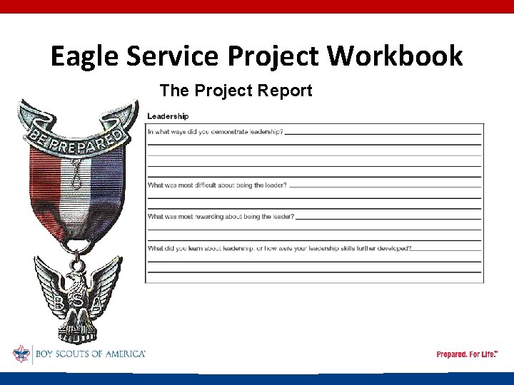 Eagle Service Project Workbook The Project Report 