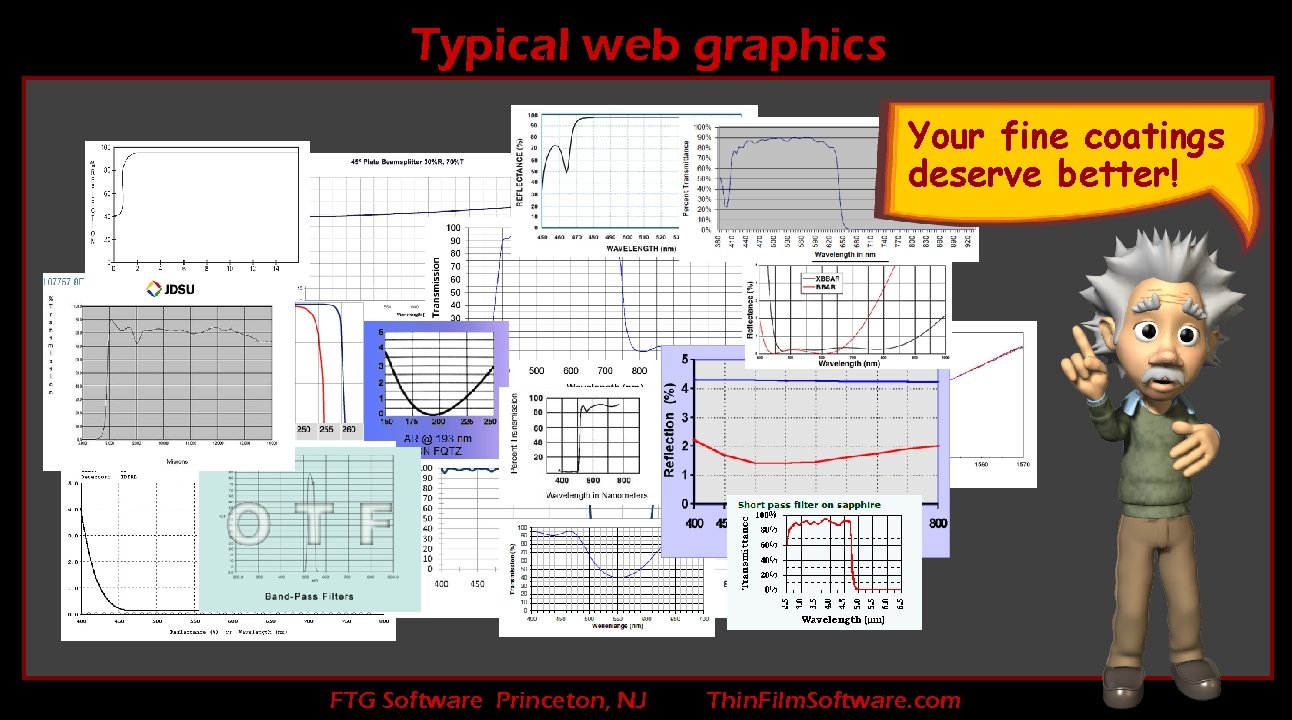 Typical web graphics Your fine coatings deserve better! FTG Software Princeton, NJ Thin. Film.