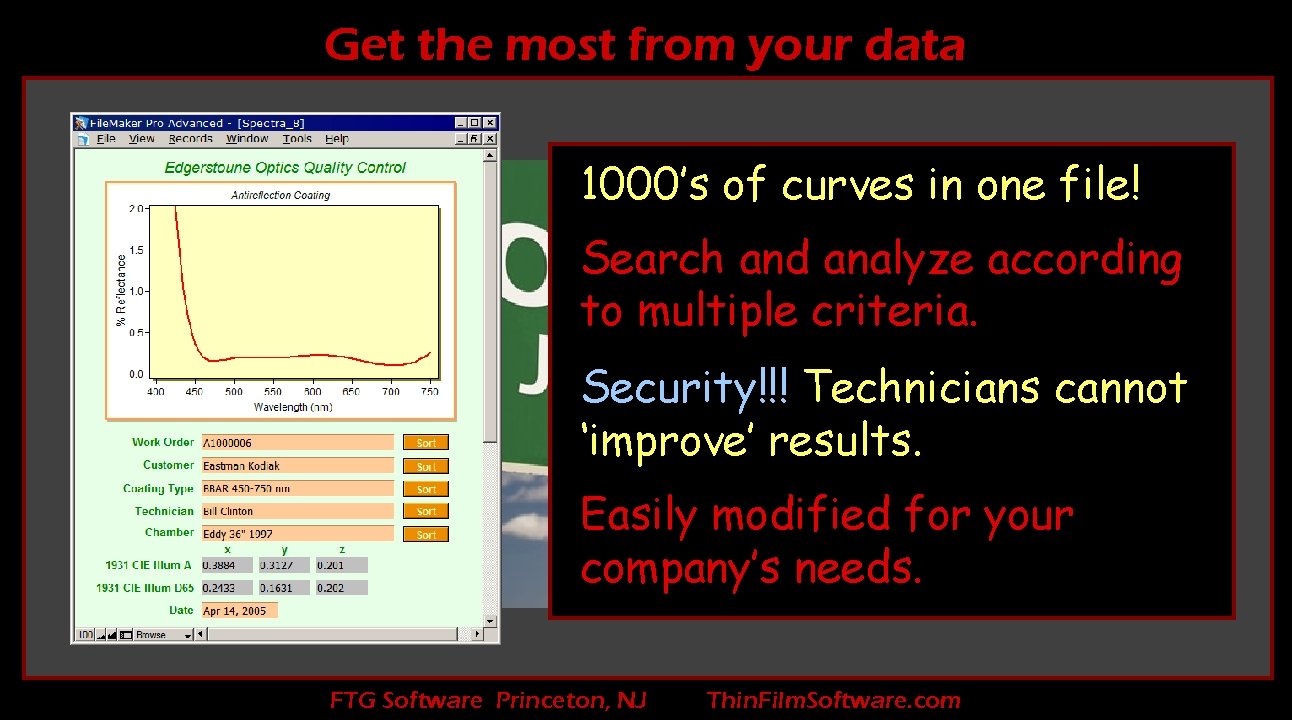 Get the most from your data 1000’s of curves in one file! Search and