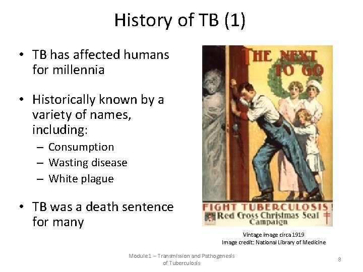 History of TB (1) • TB has affected humans for millennia • Historically known