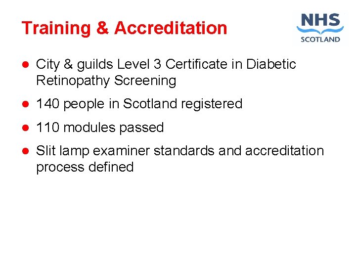 Training & Accreditation l City & guilds Level 3 Certificate in Diabetic Retinopathy Screening