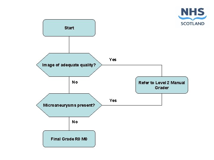 Start Yes Image of adequate quality? No Refer to Level 2 Manual Grader Yes