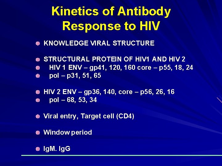 Kinetics of Antibody Response to HIV KNOWLEDGE VIRAL STRUCTURE STRUCTURAL PROTEIN OF HIV 1