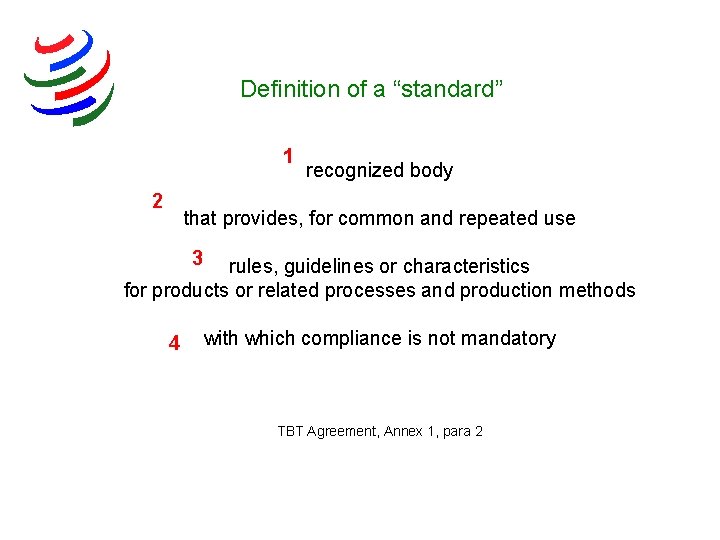 Definition of a “standard” 1 2 recognized body that provides, for common and repeated