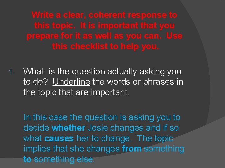 Write a clear, coherent response to this topic. It is important that you prepare