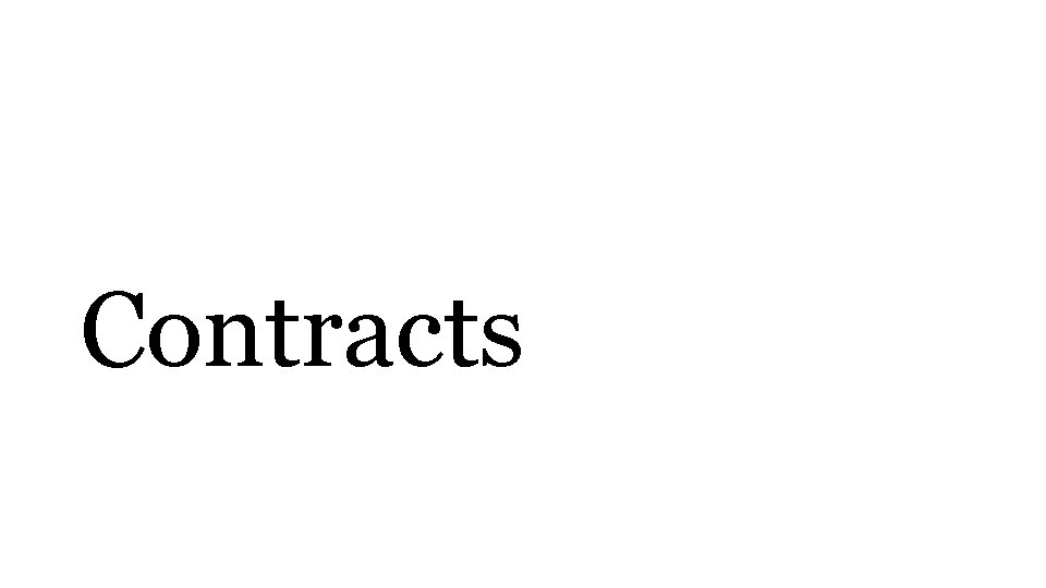 Contracts 