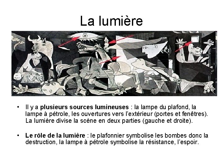 La lumière • Il y a plusieurs sources lumineuses : la lampe du plafond,