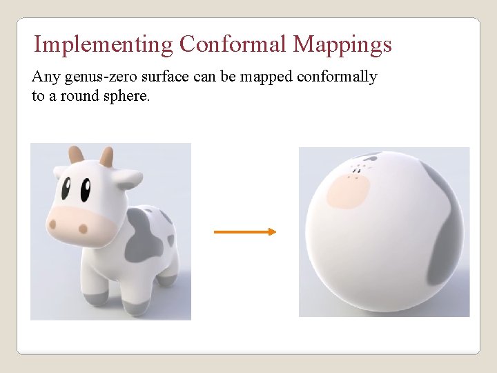 Implementing Conformal Mappings Any genus-zero surface can be mapped conformally to a round sphere.
