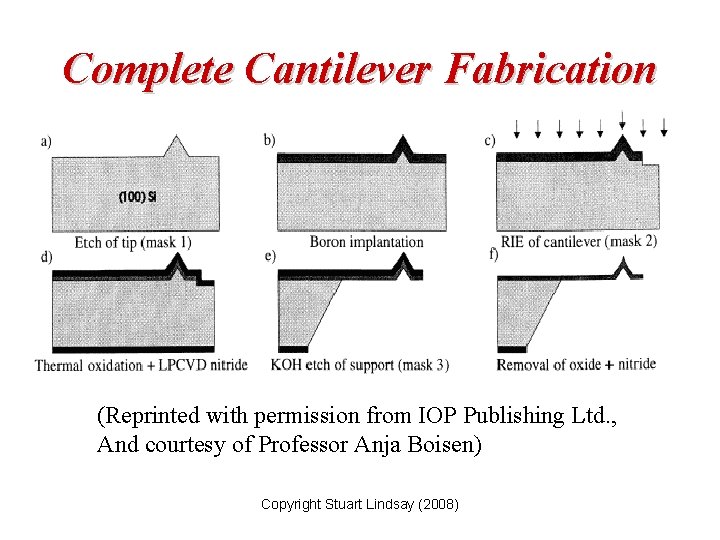 Complete Cantilever Fabrication (Reprinted with permission from IOP Publishing Ltd. , And courtesy of