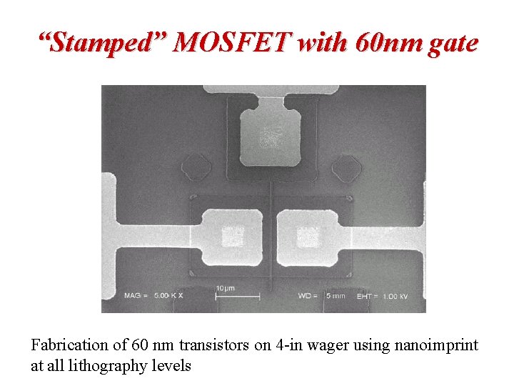 “Stamped” MOSFET with 60 nm gate Fabrication of 60 nm transistors on 4 -in