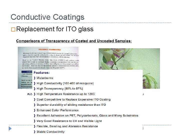 Conductive Coatings � Replacement for ITO glass 11/5/2020 