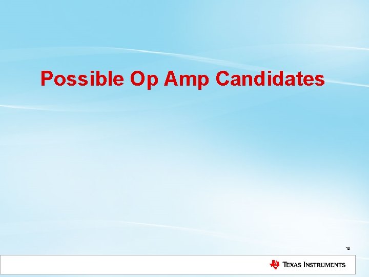 Possible Op Amp Candidates 19 