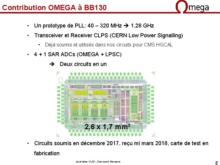 Contribution OMEGA à BB 130 • Un prototype de PLL: 40 – 320 MHz