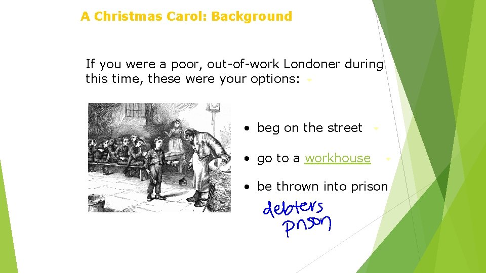 A Christmas Carol: Background If you were a poor, out-of-work Londoner during this time,