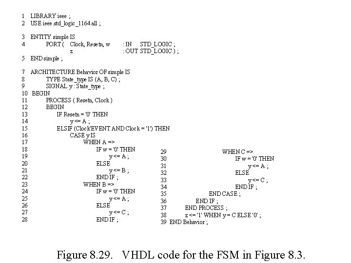 1 2 LIBRARY ieee ; USE ieee. std_logic_1164. all ; 3 4 ENTITY simple 1 2 LIBRARY ieee ; USE ieee. std_logic_1164. all ; 3 4 ENTITY simple