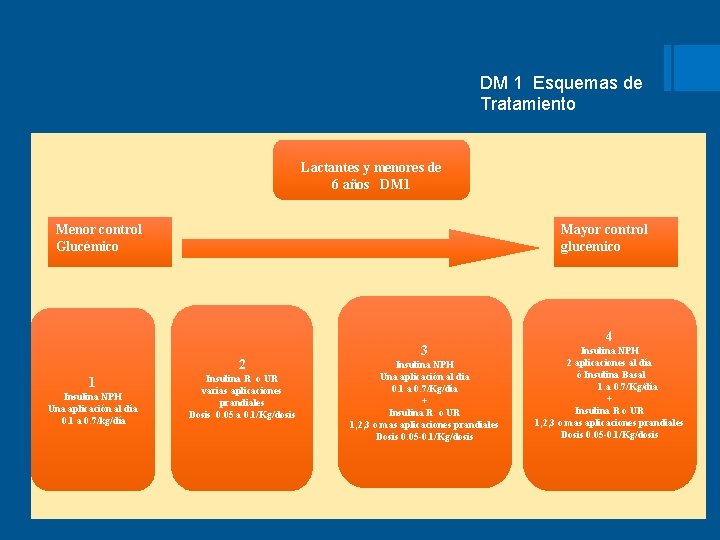 DM 1 Esquemas de Tratamiento Lactantes y menores de 6 años DM 1 Menor