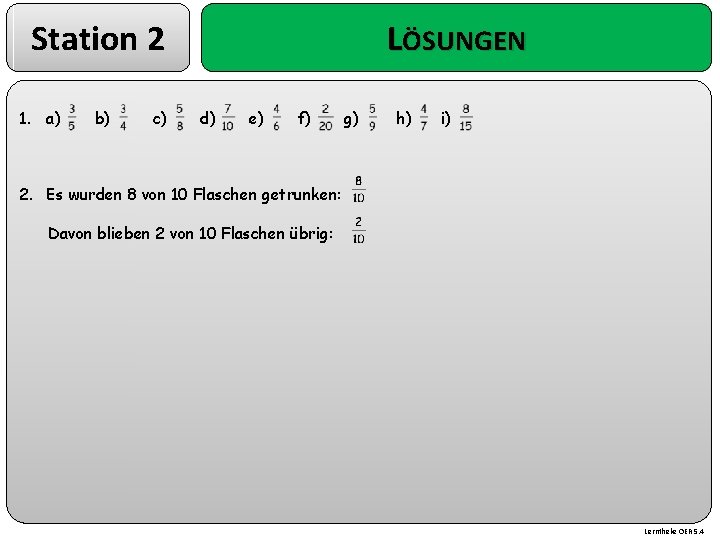 Station 2 1. a) b) c) LÖSUNGEN d) e) f) g) h) i) 2.