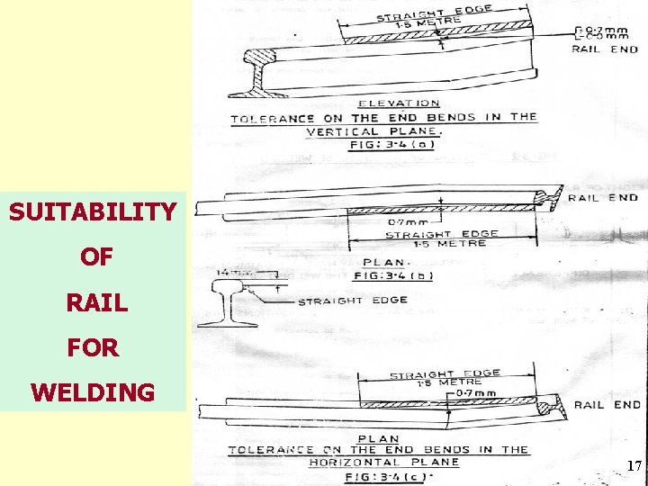 SUITABILITY OF RAIL FOR WELDING 17 