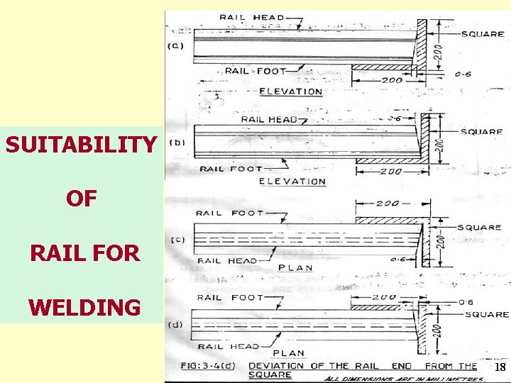 SUITABILITY OF RAIL FOR WELDING 18 