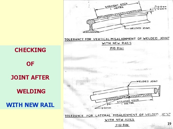 CHECKING OF JOINT AFTER WELDING WITH NEW RAIL 19 