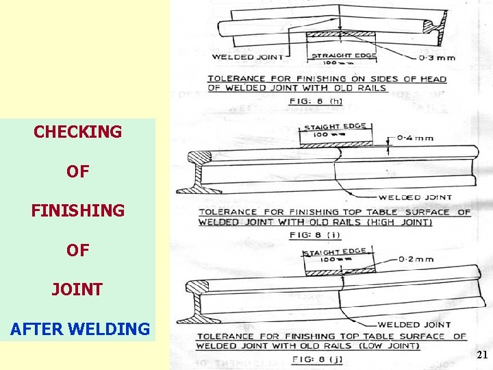 CHECKING OF FINISHING OF JOINT AFTER WELDING 21 